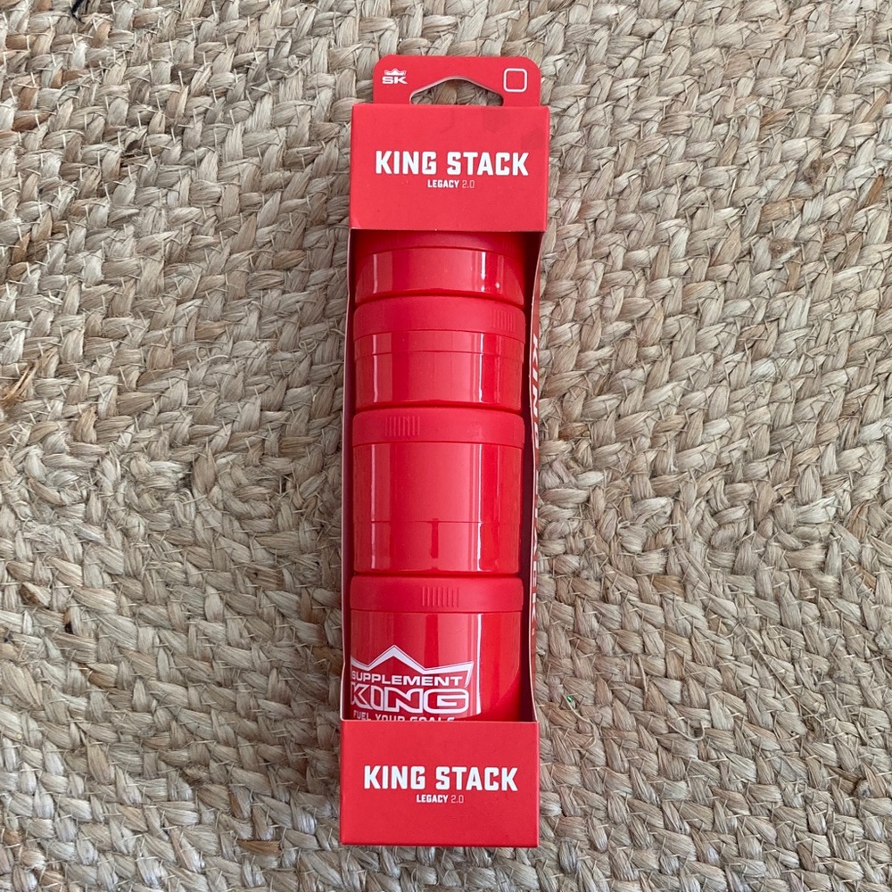 3/$25 Red King Stack Supplement Container BNIB